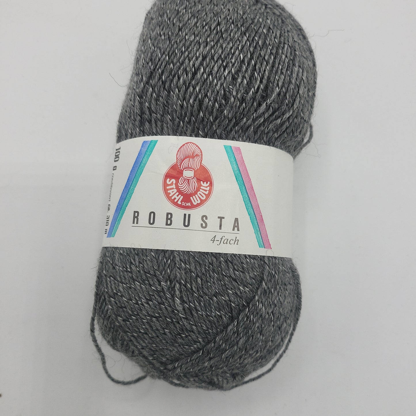 Stahl Robusta 4-Fach 100g Grau ca.310m Schurwolle