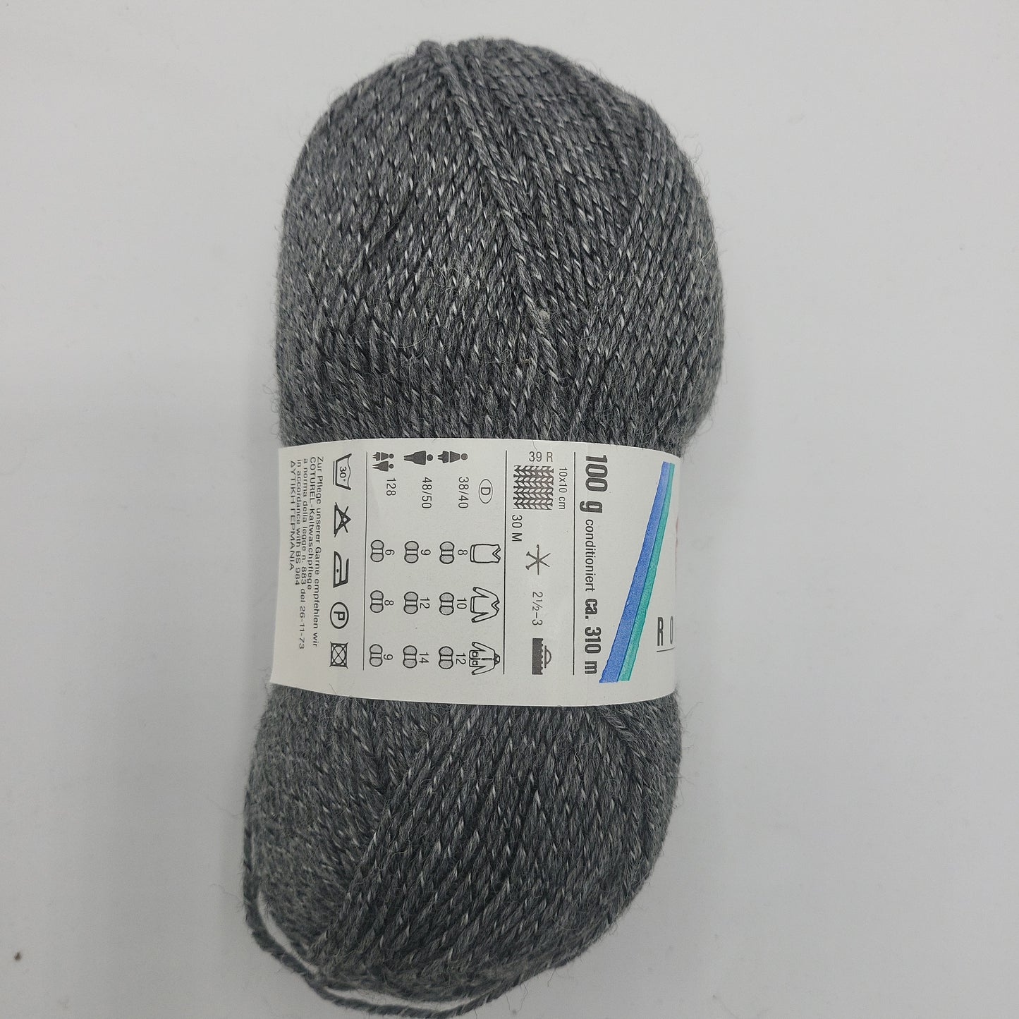 Stahl Robusta 4-Fach 100g Grau ca.310m Schurwolle