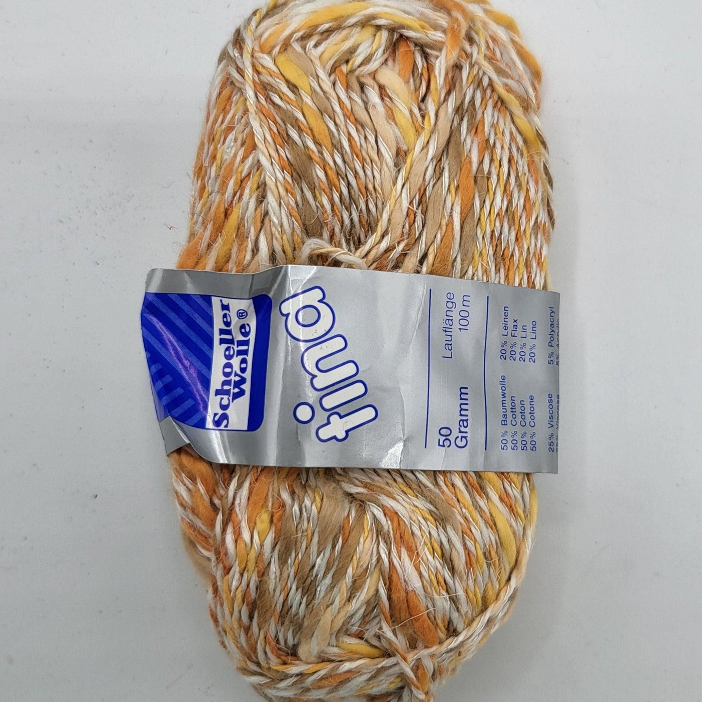Schoeller Wolle Tina 32 Farben 50gr Baumwolle Leinen Metallic-Garn - EkoDeko.de