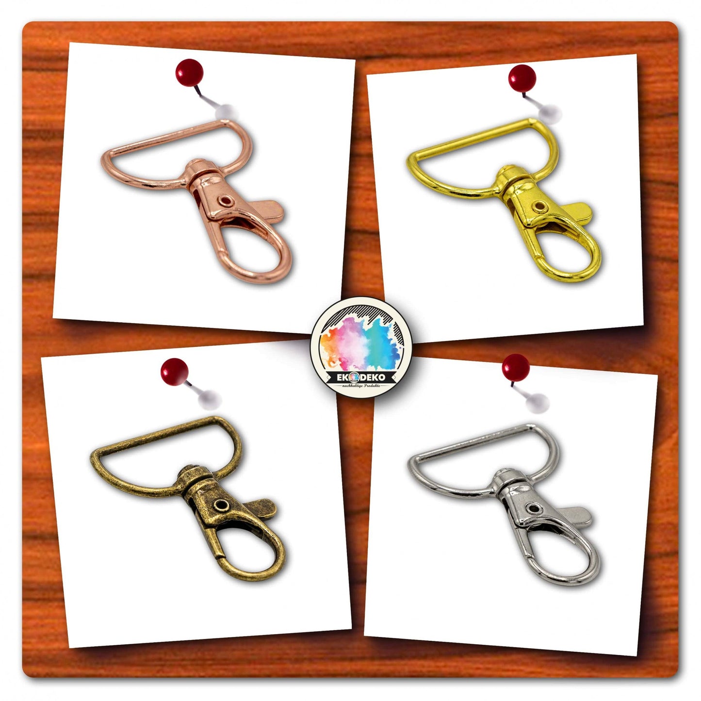 EkoDeko 25er Pack Schlüsselanhänger Karabiner Makramee Zubehör - EkoDeko.de