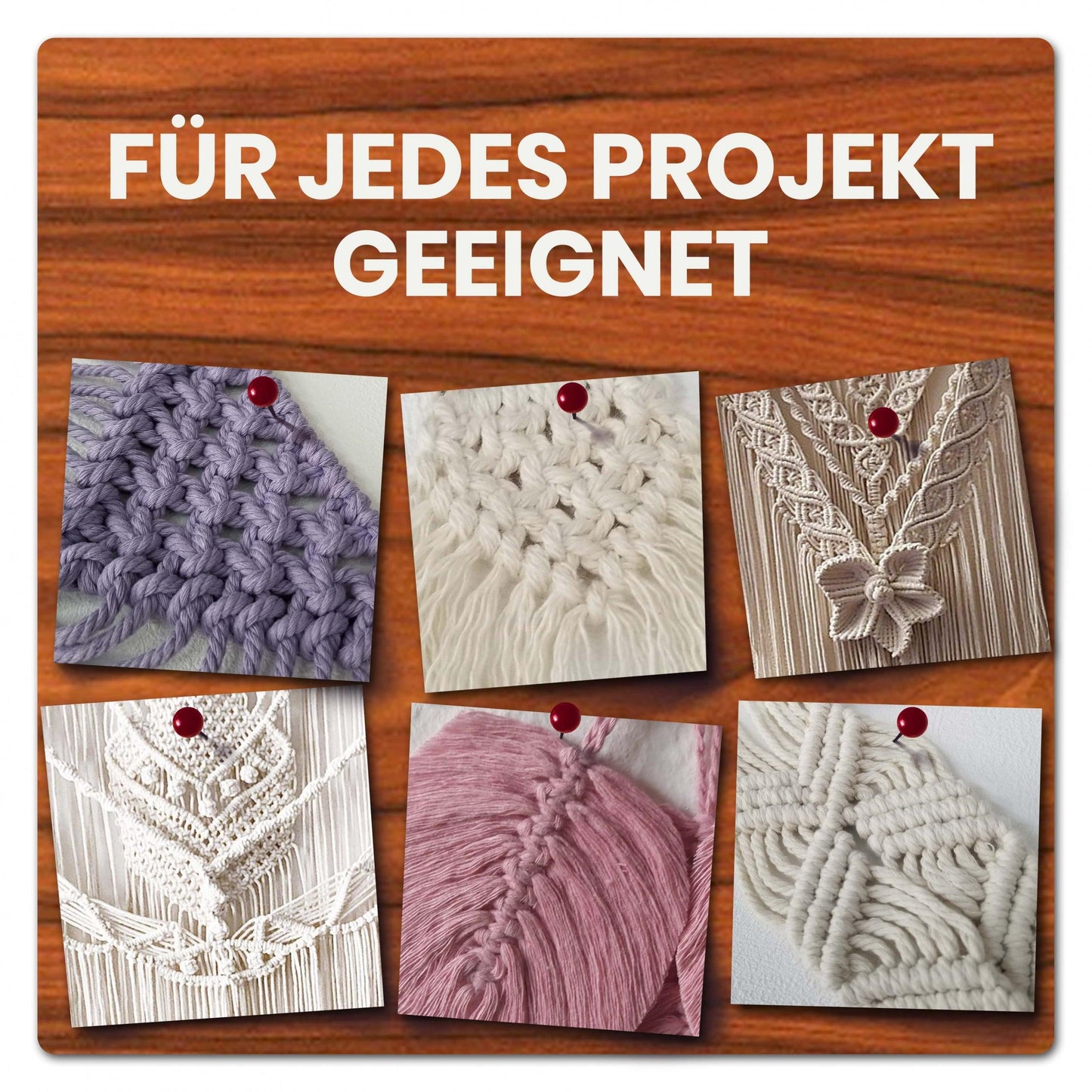 Makramee Garn 4mm x 100m Weiß - EkoDeko.de